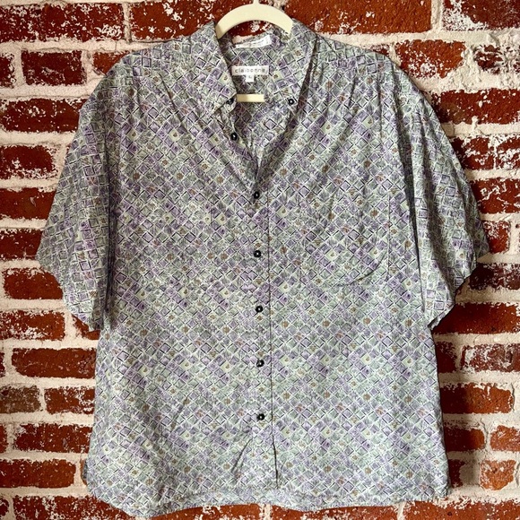 Claiborne men’s multi color retro casual button down - Picture 5 of 8